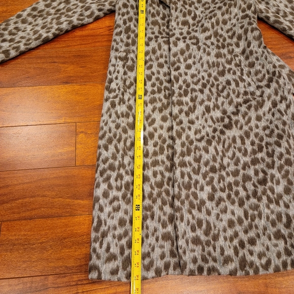 Oversized Soft-Brushed Leopard-Print Tie-Belt Coat - Picture 4 of 10